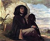 Self Portrait with a Black Dog by Gustave Courbet